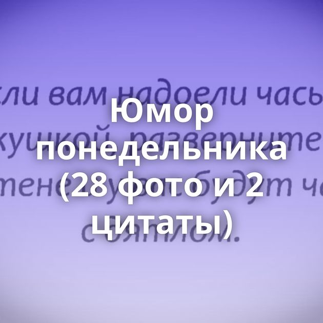 Юмор понедельника (28 фото и 2 цитаты)