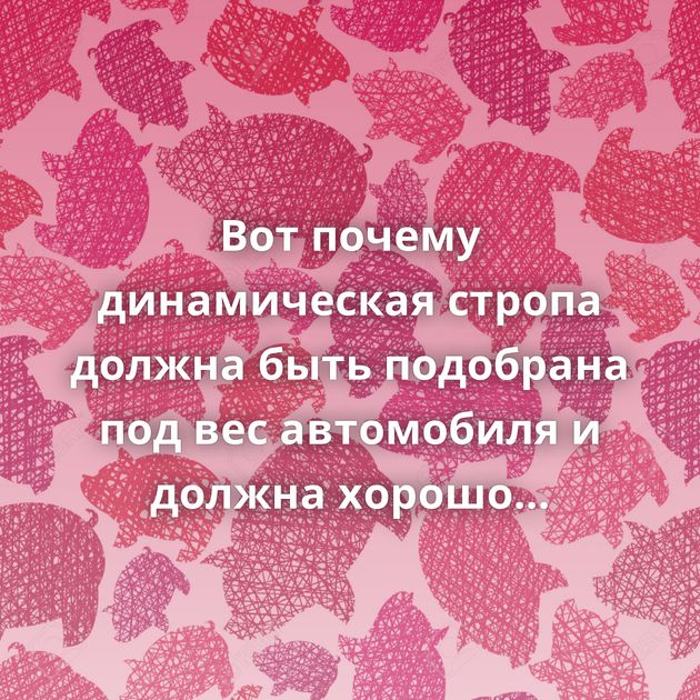 Вот почему динамическая стропа должна быть подобрана под вес автомобиля и должна хорошо крепиться