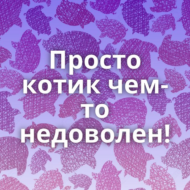 Просто котик чем-то недоволен!