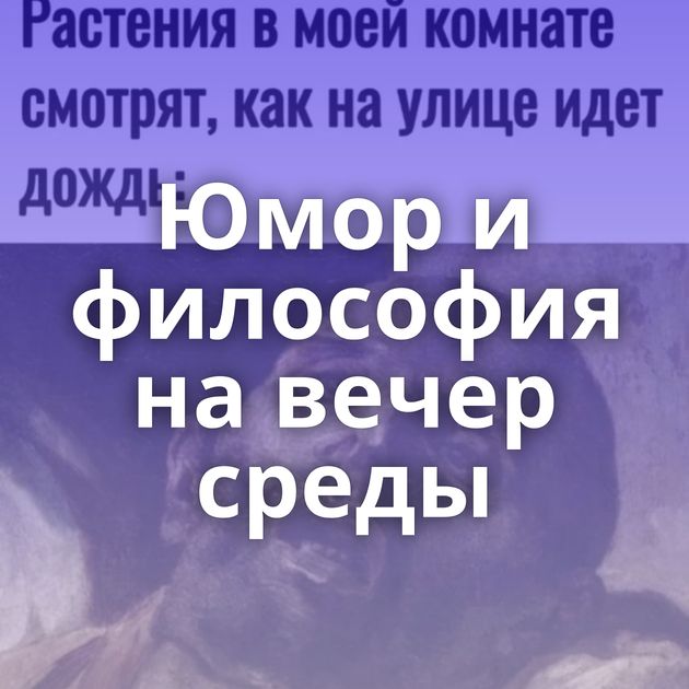 Юмор и философия на вечер среды