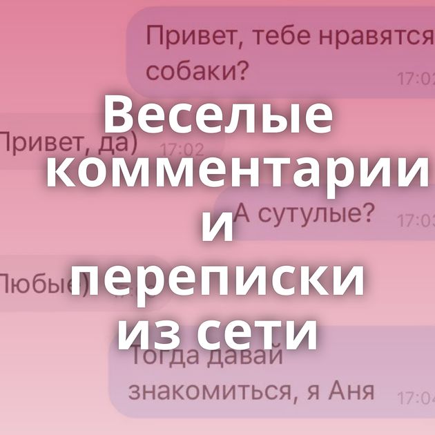 Веселые комментарии и переписки из сети