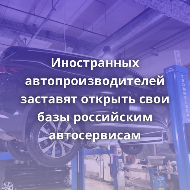 Иностранных автопроизводителей заставят открыть свои базы российским автосервисам