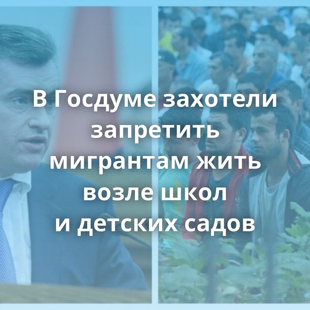 В Госдуме захотели запретить мигрантам жить возле школ и детских садов