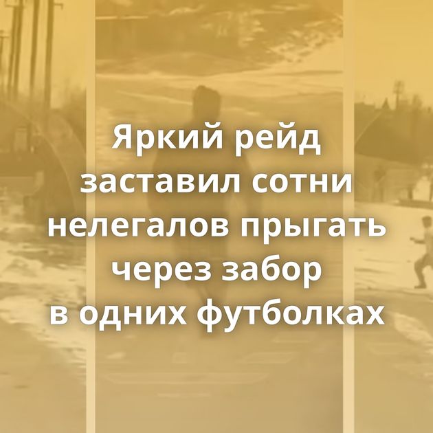 Яркий рейд заставил сотни нелегалов прыгать через забор в одних футболках