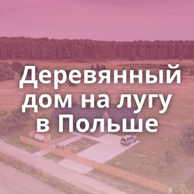 Деревянный дом на лугу в Польше