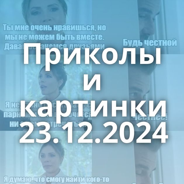 Приколы и картинки 23.12.2024