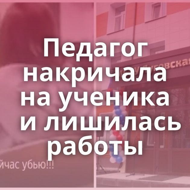 Педагог накричала на ученика и лишилась работы