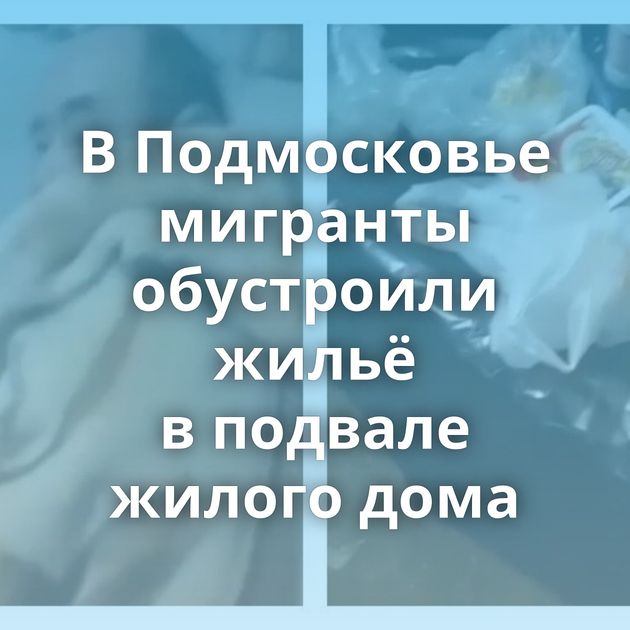 В Подмосковье мигранты обустроили жильё в подвале жилого дома