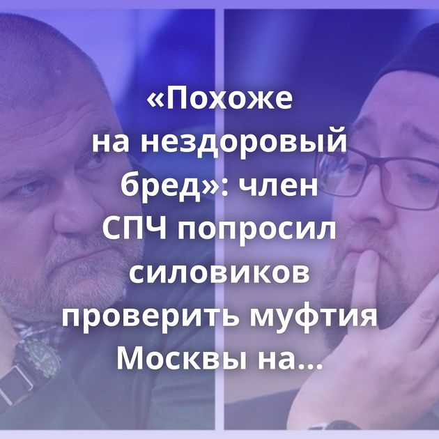 «Похоже на нездоровый бред»: член СПЧ попросил силовиков проверить муфтия Москвы на экстремизм после…