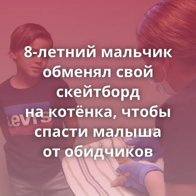 8-летний мальчик обменял свой скейтборд на котёнка, чтобы спасти малыша от обидчиков