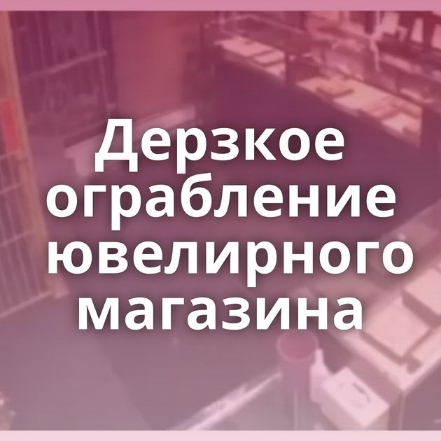 Дерзкое ограбление ювелирного магазина