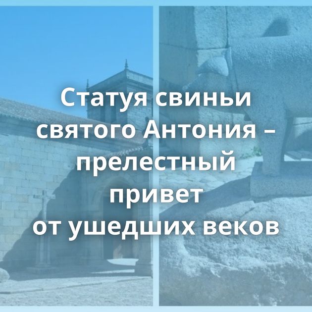 Статуя свиньи святого Антония – прелестный привет от ушедших веков