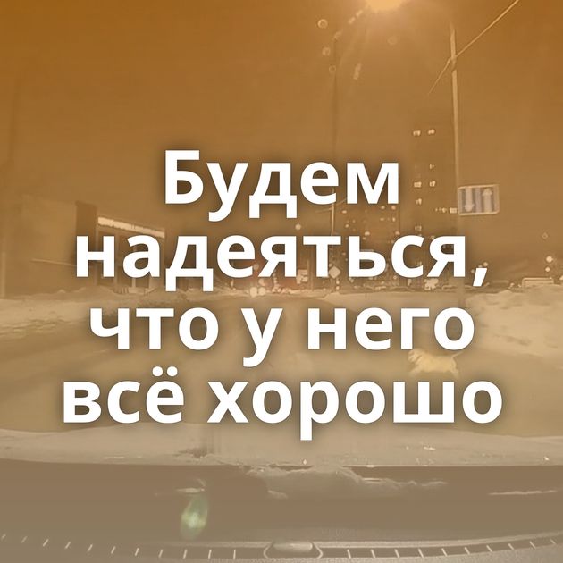 Будем надеяться, что у него всё хорошо