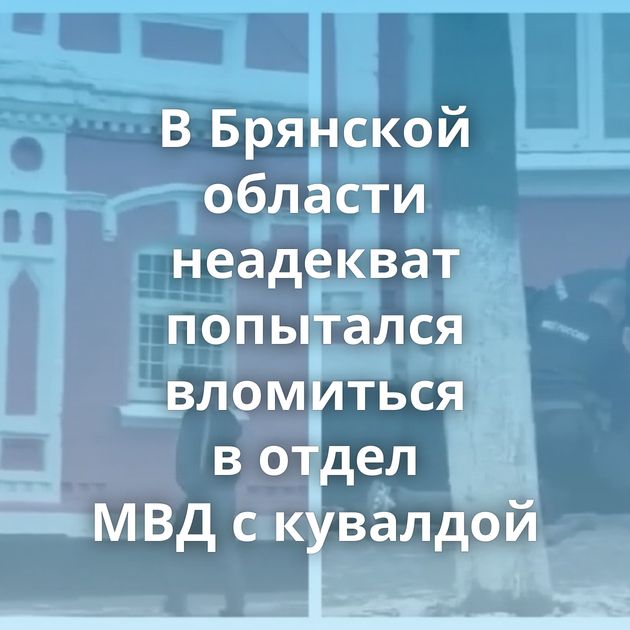 В Брянской области неадекват попытался вломиться в отдел МВД с кувалдой