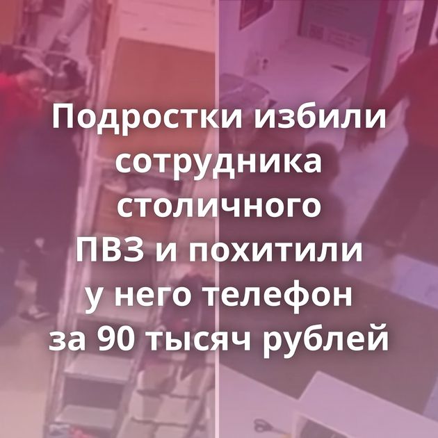 Подростки избили сотрудника столичного ПВЗ и похитили у него телефон за 90 тысяч рублей