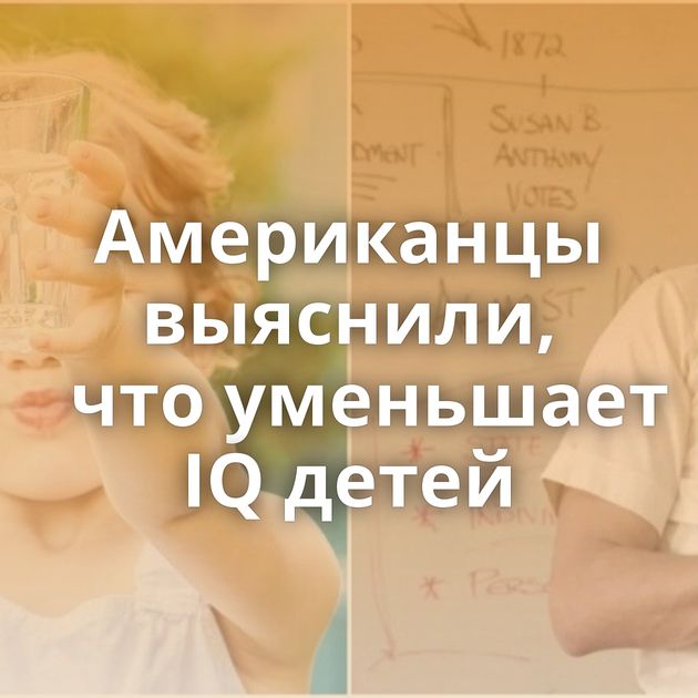 Американцы выяснили, что уменьшает IQ детей