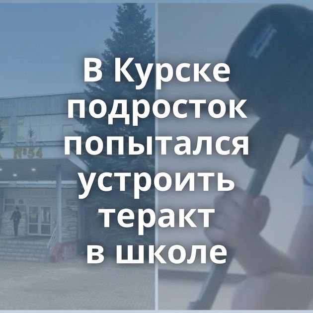 В Курске подросток попытался устроить теракт в школе