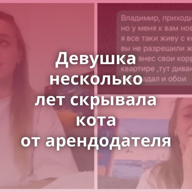 Девушка несколько лет скрывала кота от арендодателя