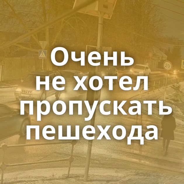 Очень не хотел пропускать пешехода