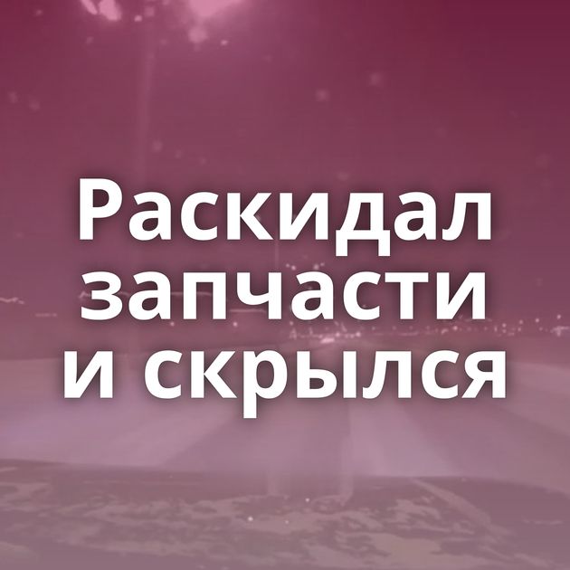 Раскидал запчасти и скрылся