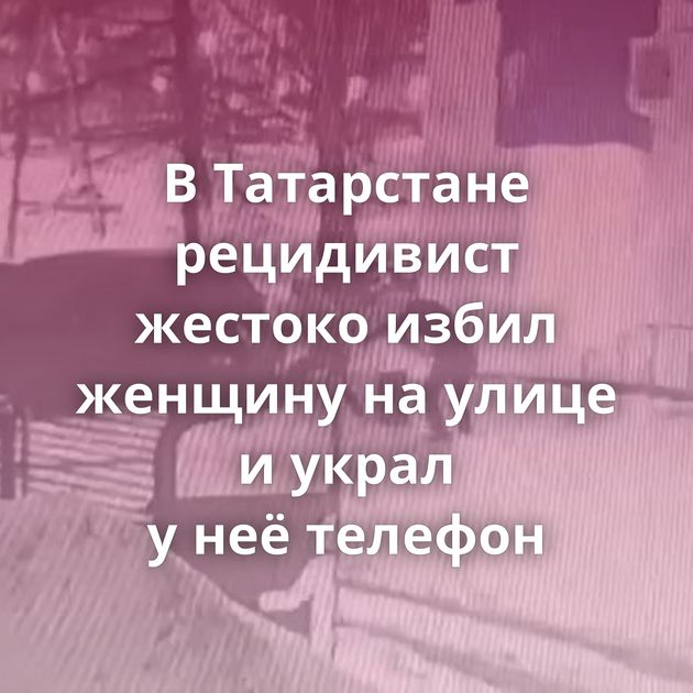 В Татарстане рецидивист жестоко избил женщину на улице и украл у неё телефон