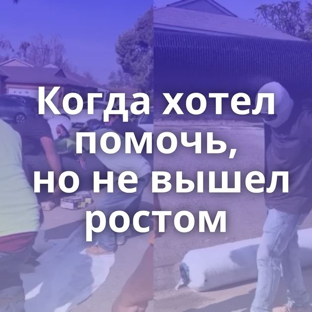 Когда хотел помочь, но не вышел ростом