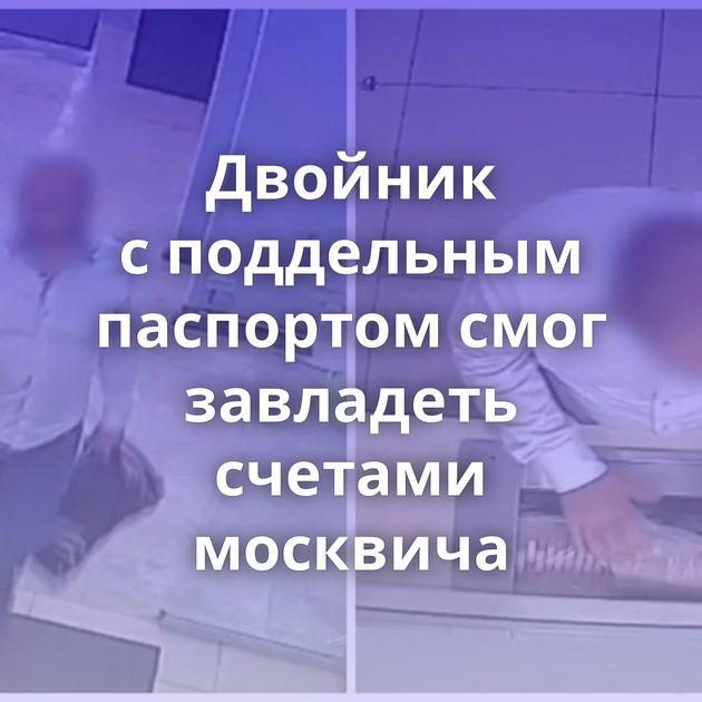 Двойник с поддельным паспортом смог завладеть счетами москвича