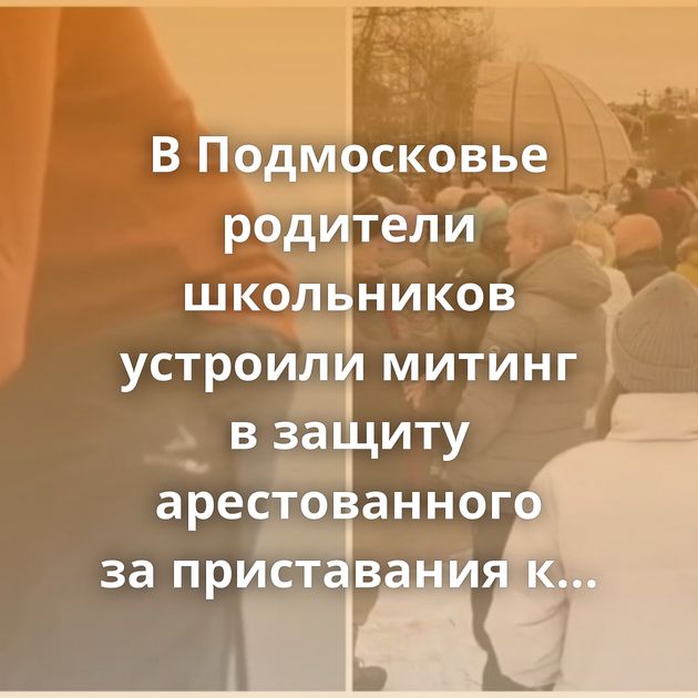 В Подмосковье родители школьников устроили митинг в защиту арестованного за приставания к девочке…