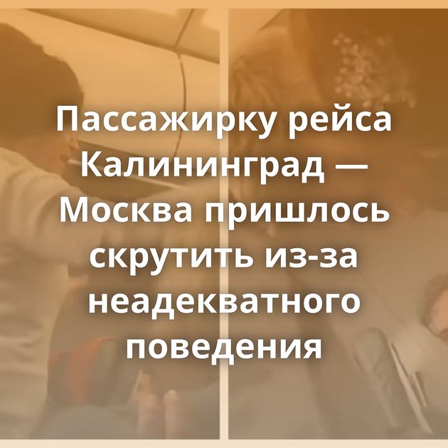 Пассажирку рейса Калининград — Москва пришлось скрутить из-за неадекватного поведения