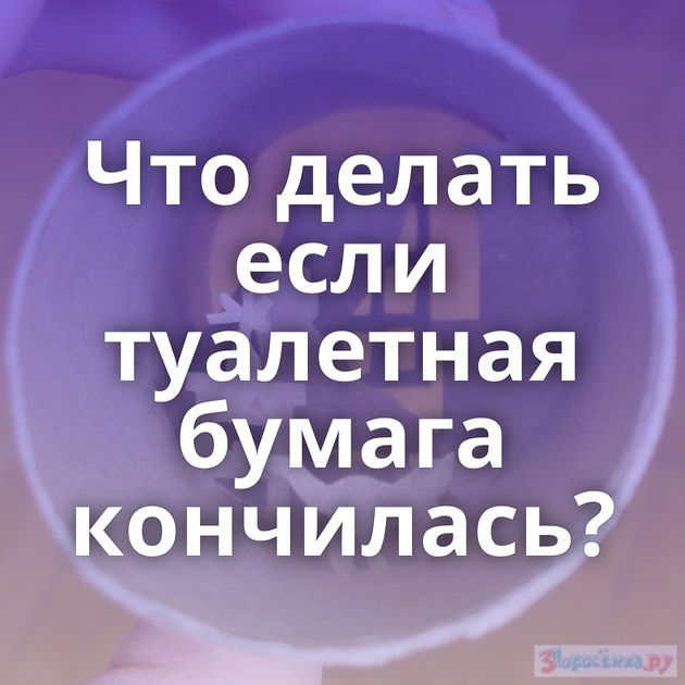 Что делать если туалетная бумага кончилась?