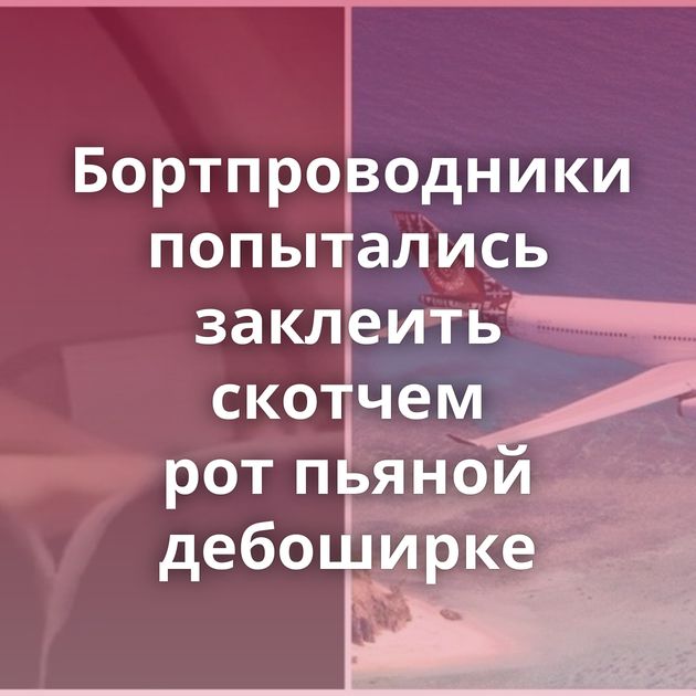 Бортпроводники попытались заклеить скотчем рот пьяной дебоширке