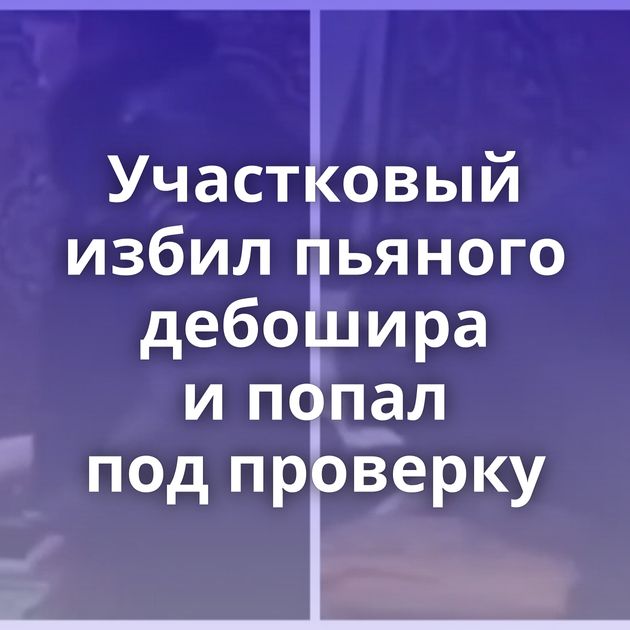 Участковый избил пьяного дебошира и попал под проверку