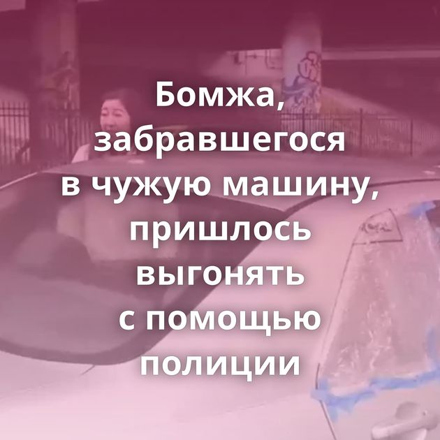 Бомжа, забравшегося в чужую машину, пришлось выгонять с помощью полиции