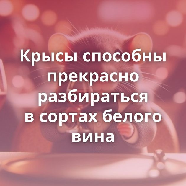 Крысы способны прекрасно разбираться в сортах белого вина