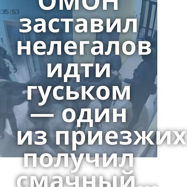 В Москве ОМОН заставил нелегалов идти гуськом — один из приезжих получил смачный подзатыльник