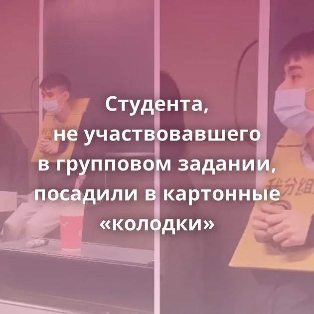 Студента, не участвовавшего в групповом задании, посадили в картонные «колодки»