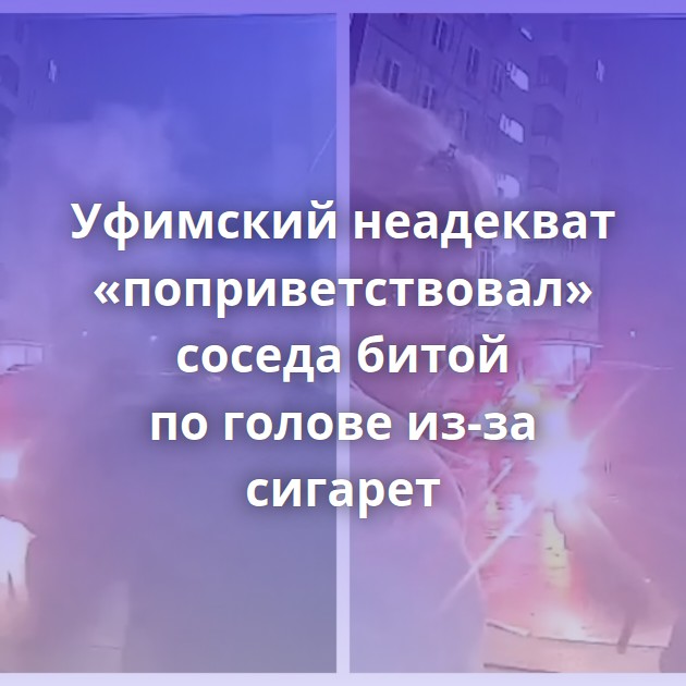 Уфимский неадекват «поприветствовал» соседа битой по голове из-за сигарет