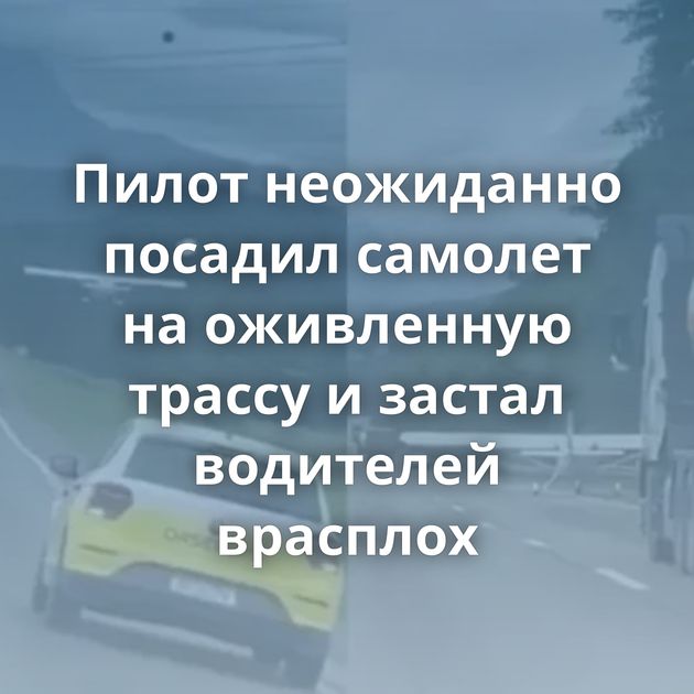 Пилот неожиданно посадил самолет на оживленную трассу и застал водителей врасплох