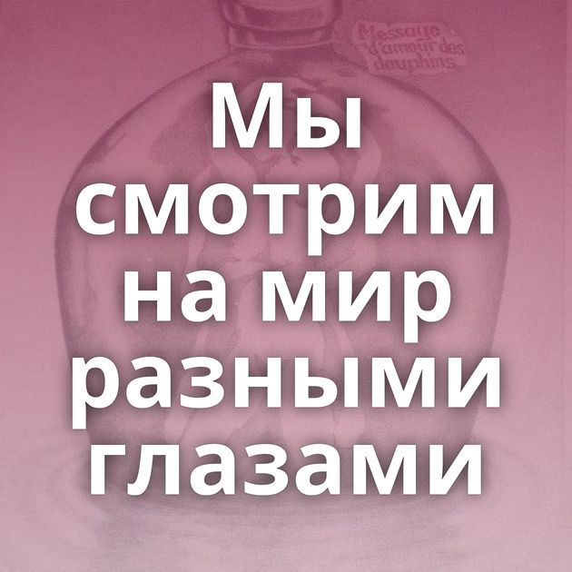 Мы смотрим на мир разными глазами