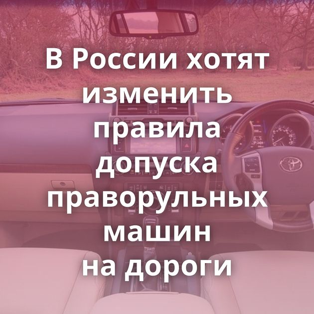 В России хотят изменить правила допуска праворульных машин на дороги