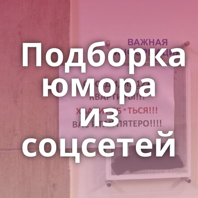 Подборка юмора из соцсетей