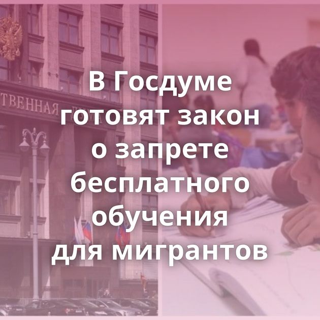 В Госдуме готовят закон о запрете бесплатного обучения для мигрантов