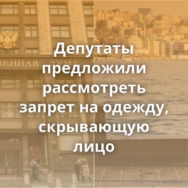 Депутаты предложили рассмотреть запрет на одежду, скрывающую лицо