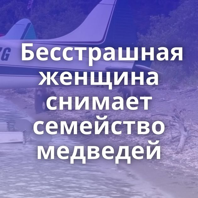 Бесстрашная женщина снимает семейство медведей