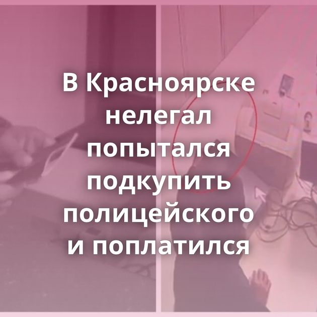 В Красноярске нелегал попытался подкупить полицейского и поплатился
