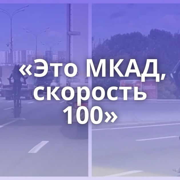 «Это МКАД, скорость 100»