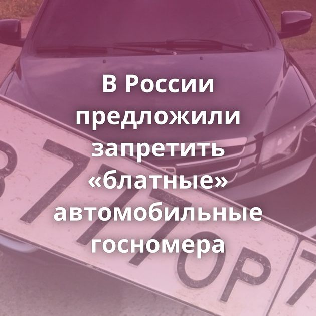 В России предложили запретить «блатные» автомобильные госномера