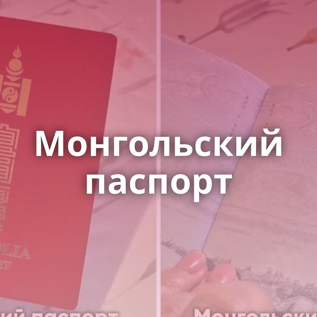 Монгольский паспорт