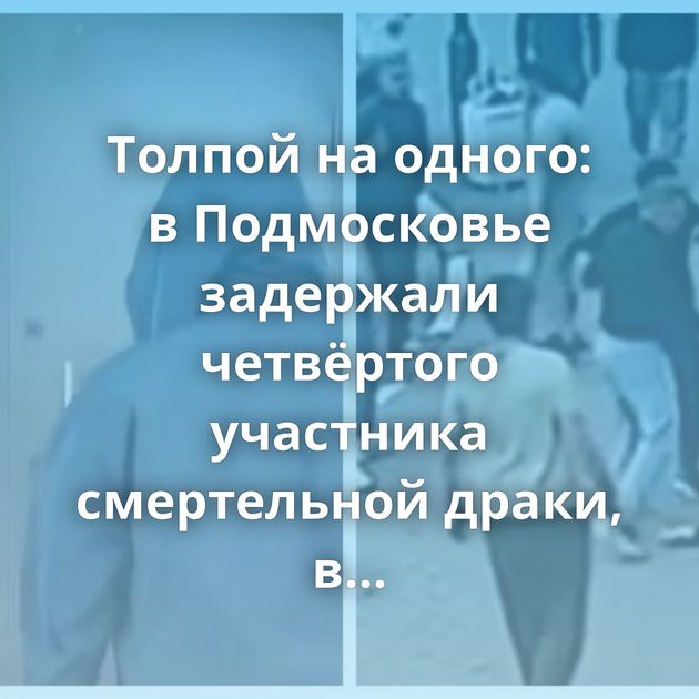Толпой на одного: в Подмосковье задержали четвёртого участника смертельной драки, в которой погиб…