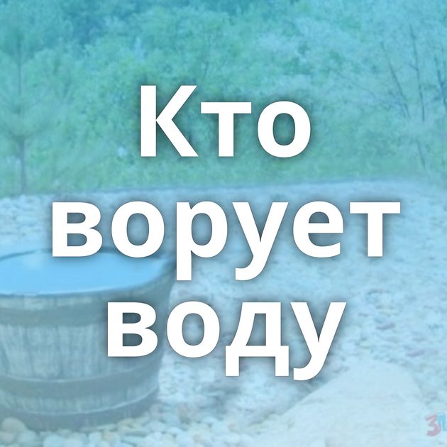 Кто ворует воду